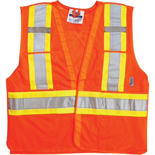 Vestes de s&eacute;curit&eacute; pour la circulation, Orange haute visibilit&eacute;, Grand/T-Grand, Polyester Sécurité Médic