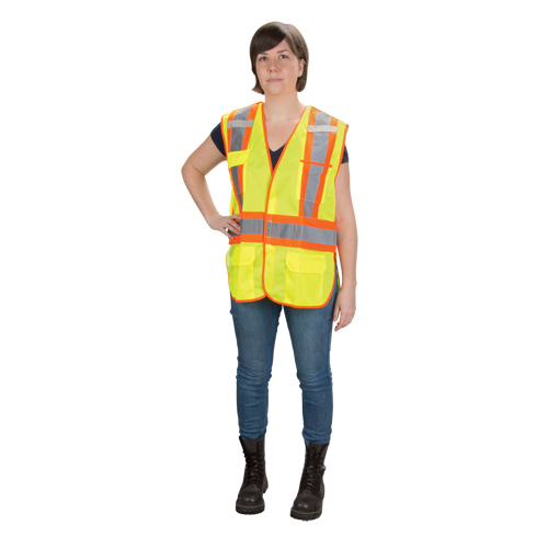 CSA Compliant High Visibility Surveyor Vest, High Visibility Lime-Yellow, 2X-Large, Polyester Sécurité Médic