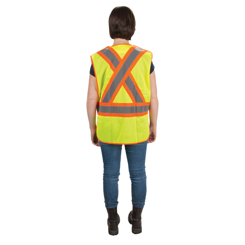 CSA Compliant High Visibility Surveyor Vest, High Visibility Lime-Yellow, 2X-Large, Polyester Sécurité Médic