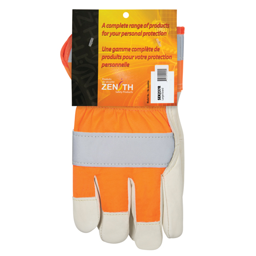 Orange High-Visibility Superior Warmth Fitters Gloves, Large, Grain Cowhide Palm, Thinsulate Inner Lining Sécurité Médic