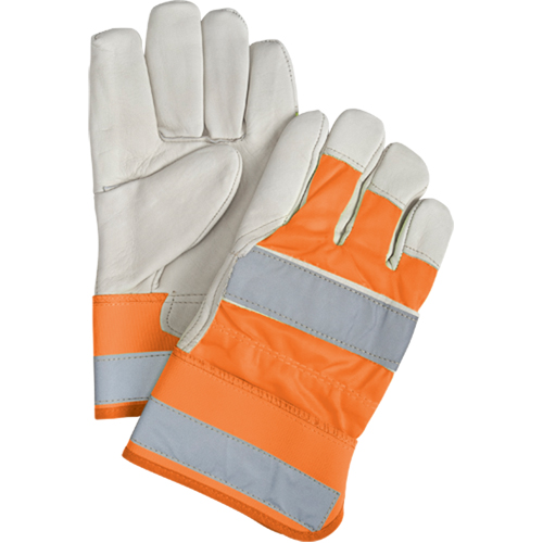 Orange High-Visibility Superior Warmth Fitters Gloves, Large, Grain Cowhide Palm, Thinsulate Inner Lining Sécurité Médic