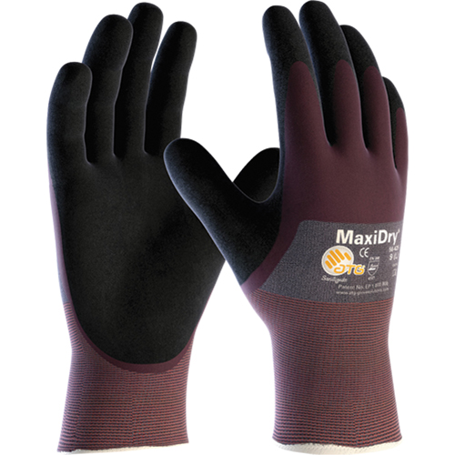 Gants MaxiDry, Moyen, R&ecirc;vetement Mousse de nitrile, Calibre 18, Enveloppe en Nylon Sécurité Médic