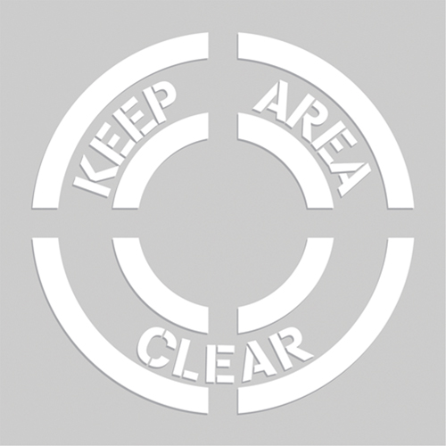 Floor Marking Stencils - Keep Area Clear, Pictogram, 20" x 20" Sécurité Médic