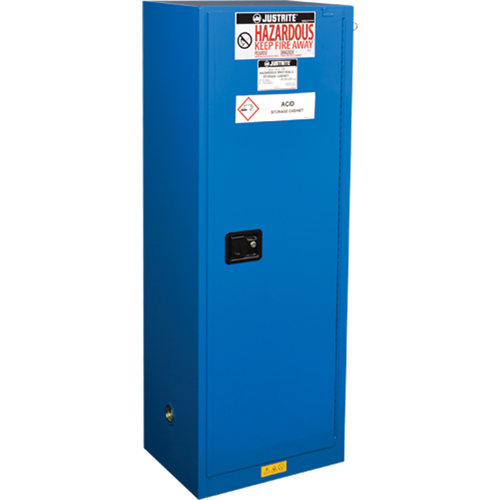 ChemCor&reg; Lined Hazardous Material Slimline Safety Cabinets, 22 gal., 23.25" x 65" x 18" Sécurité Médic