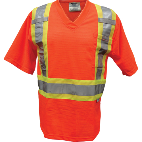 T-shirt de s&eacute;curit&eacute; en maille, Polyester, Petit, Orange Sécurité Médic
