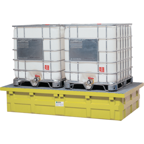 GRV double &agrave; dessus bas sans drain, Capacit&eacute; de d&eacute;versement 385 gal. US, 110" x 55" x 20" Sécurité Médic