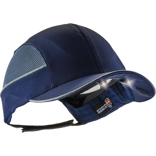 Casquette &agrave; bord long avec &eacute;clairage DEL Skullerz 8960, Bleu marin Sécurité Médic