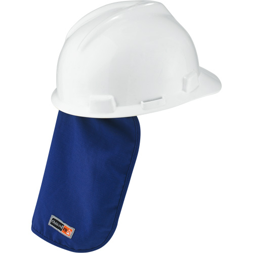 Tampon et voile pour le cou refroidissants et ignifug&eacute;s pour casque de s&eacute;curit&eacute; Chill-Its 6717FR, Bleu Sécurité Médic