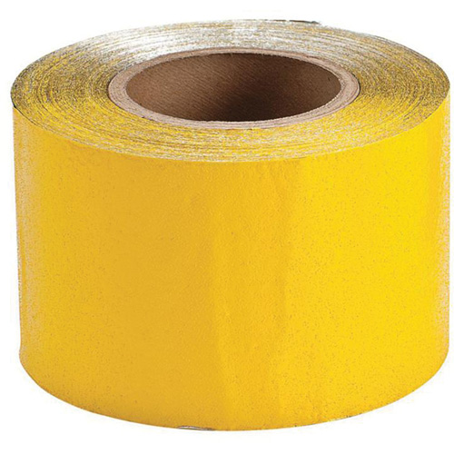 Ruban de marquage temporaire pour la chauss&eacute;e, 4" x 150', Vinyle, Jaune Sécurité Médic