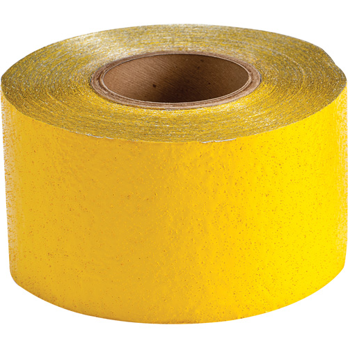 Ruban de marquage temporaire pour la chauss&eacute;e, 4" x 150', R&eacute;tror&eacute;fl&eacute;chissant, Jaune Sécurité Médic