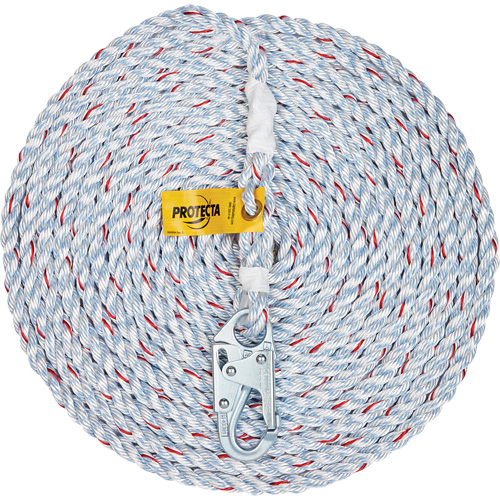 Corde de sauvetage avec mousqueton, C&acirc;ble de s&eacute;curit&eacute; avec crochet d'ancrage Sécurité Médic