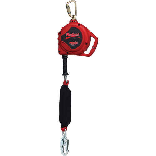 Rebel Self Retracting Lifeline for Leading Edge, 20', Galvanized Steel, Swivel Sécurité Médic