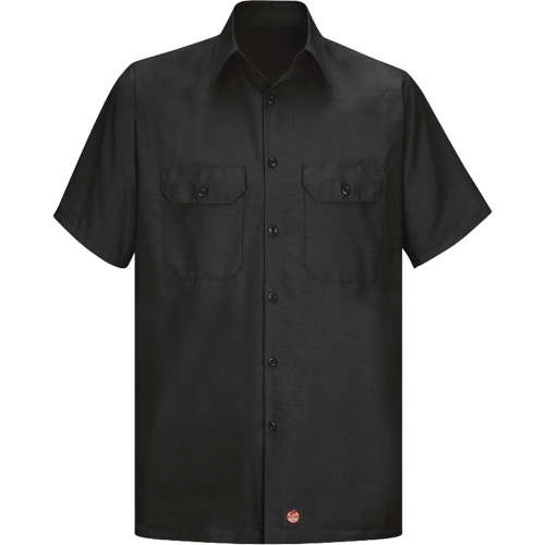 Short Sleeve Ripstop Shirt, Men's, 3X-Large, Black Sécurité Médic