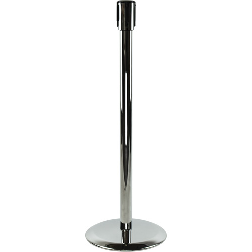 Slimline TensaBarrier&reg; Receiver Post, 38" High, Polished Chrome Sécurité Médic