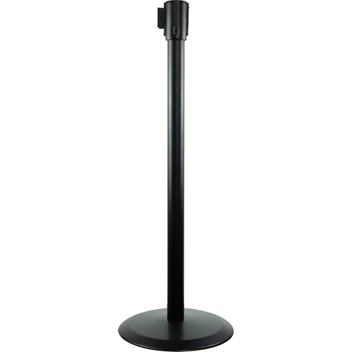 Slimline TensaBarrier&reg; Receiver Post, 38" High, Black Sécurité Médic