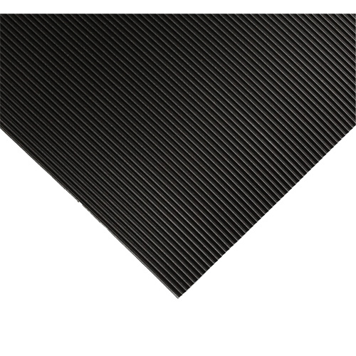Tapis ondul&eacute; pour tableau de contr&ocirc;le no 702, 3' la x 5' lo, 1/4" &eacute;paisseur, Noir, PVC Sécurité Médic