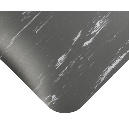 Tile-Top Select Anti-Microbial Mats No.494, Smooth, 2' x 10' x 7/8", Charcoal, PVC Sécurité Médic