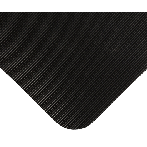 Double Duty Switchboard Mats No.720, Corrugated, 3' x 10' x 5/8", Black, PVC Sécurité Médic