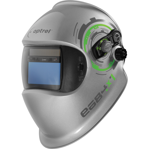 e684 Welding Helmets, 3.94" L x 1.97" W View Area, 4/5 - 13 Shade Range, Silver Sécurité Médic