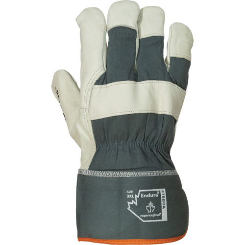 Gants d'ajusteur Endura pour l'hiver, Grand, Paume en Cuir fleur de vache, Doublure en Boa Sécurité Médic