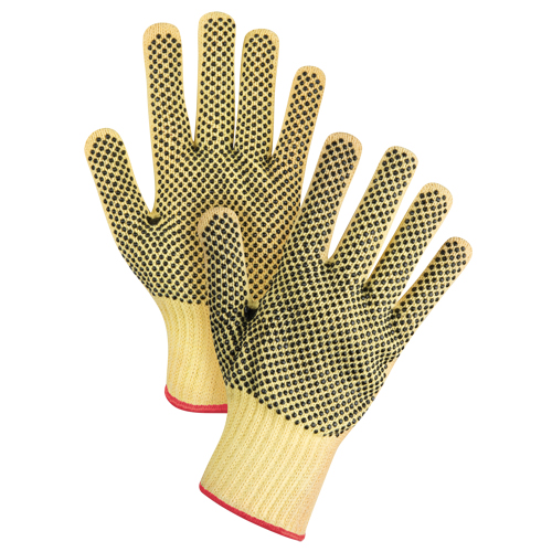 Double-Sided Dotted Seamless String Knit Gloves, Size Small/7, 7 Gauge, PVC Coated, Kevlar&reg; Shell, ASTM ANSI Level A2/EN 388 Level 3 Sécurité Médic