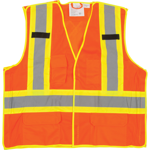 Veste de s&eacute;curit&eacute; d&eacute;tachable en cinq points de premi&egrave;re qualit&eacute;, Orange haute visibilit&eacute;, Grand/T-Grand, Polyester Sécurité Médic