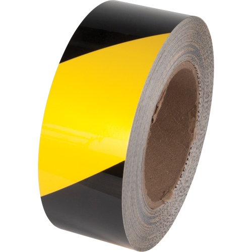 Tuff Mark&reg; Floor Marking Tape, 2" x 100', Polyester, Black and Yellow Sécurité Médic