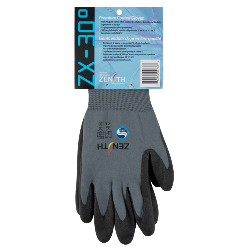 ZX-30° Premium Coated Gloves, 9/Large, PVC Coating, 15 Gauge, Nylon Shell Sécurité Médic