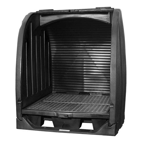 Spill Containment Sheds With Drain, 65" L x 58" W x 69" H, 6000 lbs. Load Capacity Sécurité Médic