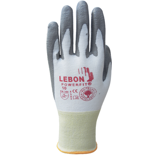 Gants r&eacute;sistants &agrave; la coupe PowerFit Lebon, Taille T-petit/6, Calibre 13, Rev&ecirc;tement Polyur&eacute;thane, Enveloppe en Poly&eacute;thyl&egrave;ne, ASTM ANSI niveau A2/EN 388 niveau B Sécurité Médic