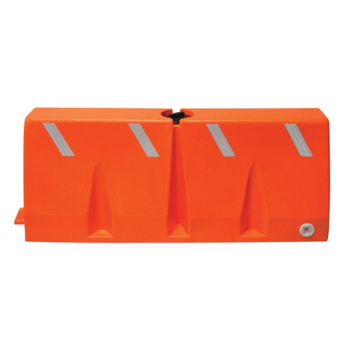 Traffic Barriers, Water-Filled, 62.25" L x 24" H, Orange Sécurité Médic