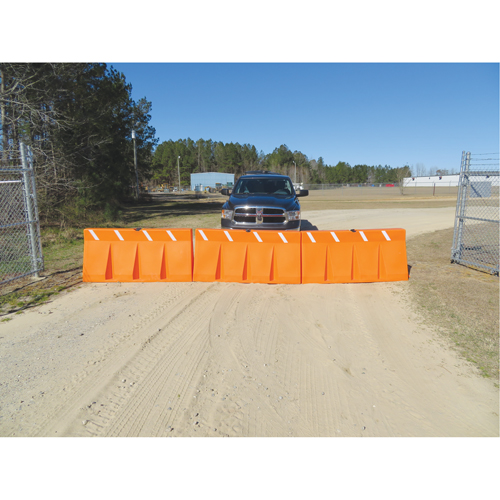 Traffic Barriers, Water-Filled, 62.25" L x 24" H, Orange Sécurité Médic