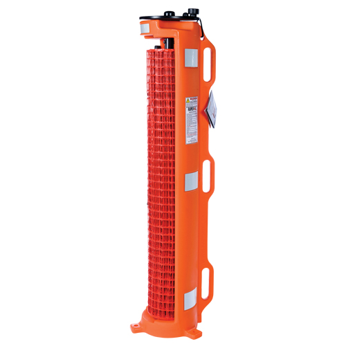 Barri&egrave;re avec roues , 50' lo, Plastique, Orange Sécurité Médic