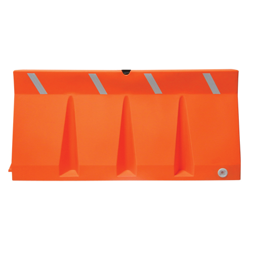 Traffic Barriers, Water-Filled, 69.75" L x 33.75" H, Orange Sécurité Médic