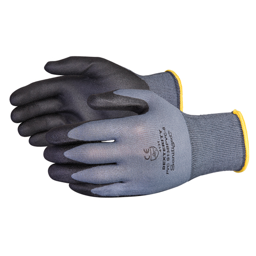 Gants enduits Dexterity, 11/2T-Grand, R&ecirc;vetement PVC, Calibre 13, Enveloppe en Nylon Sécurité Médic