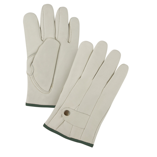 Gants de cordeur doubl&eacute;s pour l'hiver de premi&egrave;re qualit&eacute;, Moyen, Paume Cuir fleur de vache, Doubleure Molleton Sécurité Médic