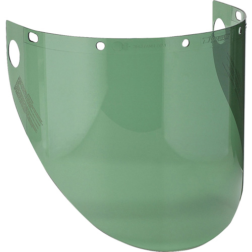 Dynamic Formed Faceshield, Polycarbonate, Green Tint Sécurité Médic