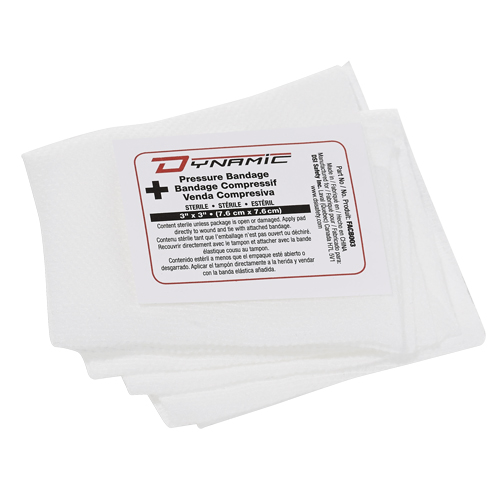 Dynamic Compress Bandage, 3" L x 3" W Sécurité Médic