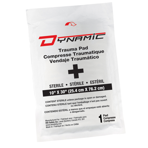Pansement de trauma Dynamic, Tampon, 10" lo x 30" la, St&eacute;rile, Dispositif m&eacute;dical Classe 1 Sécurité Médic