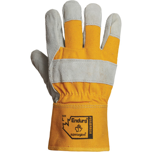 Gants d'ajusteur pour l'hiver Endura, Grand, Paume en Cuir refendu, Doublure en Boa Sécurité Médic