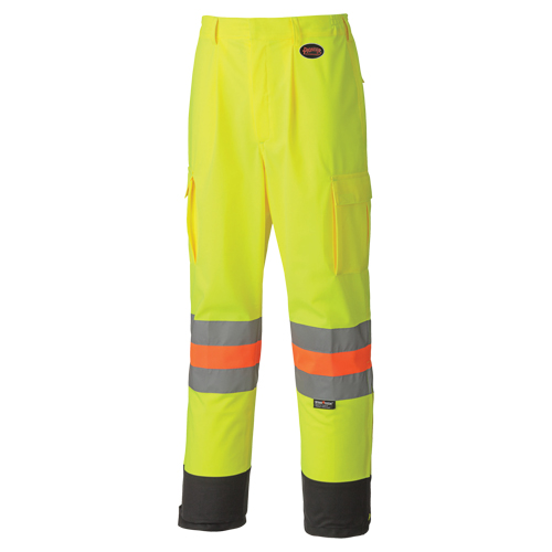 6009 Pantalon de s&eacute;curit&eacute; routi&egrave;re respirant, Polyester, T-petit, Jaune lime haute visibilit&eacute; Sécurité Médic