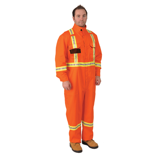Firewall FR&reg; Striped Coveralls, Size Small, Orange Sécurité Médic