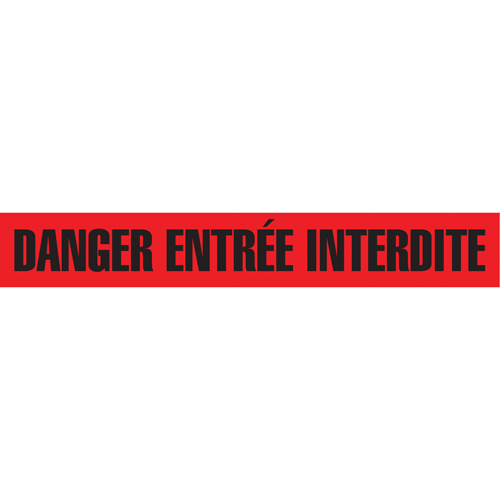 Barricade Tape, French, 3" W x 1000' L, 3 mils, Black on Red Sécurité Médic