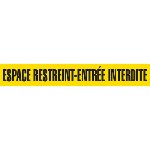 Rubans pour barricades, Français, 3" la x 1000' lo, 3 mils, Noir sur jaune Sécurité Médic