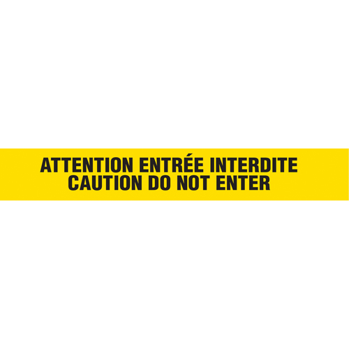 Barricade Tape, Bilingual, 3" W x 1000' L, 3 mils, Black on Yellow Sécurité Médic