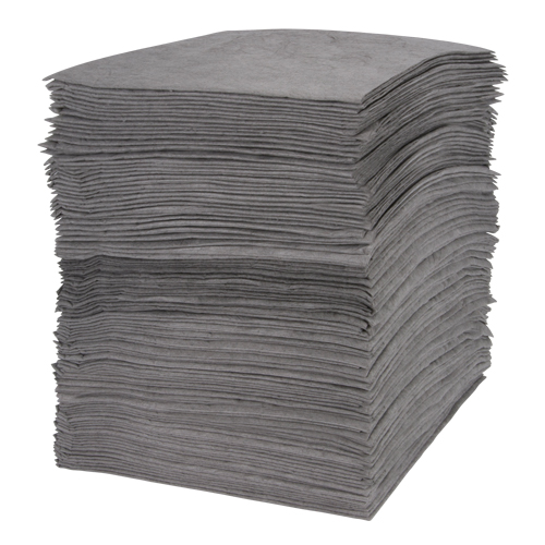Feuilles absorbantes souffl&eacute;es de premi&egrave;re qualit&eacute;, Universel, 15" x 18", 30 gal. d'absorption Sécurité Médic