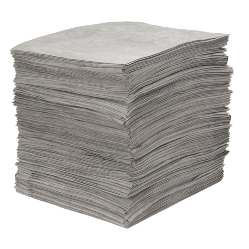 Premium Meltblown Sorbent Pads, Universal, 15" x 18", 25 gal. Absorbancy Sécurité Médic
