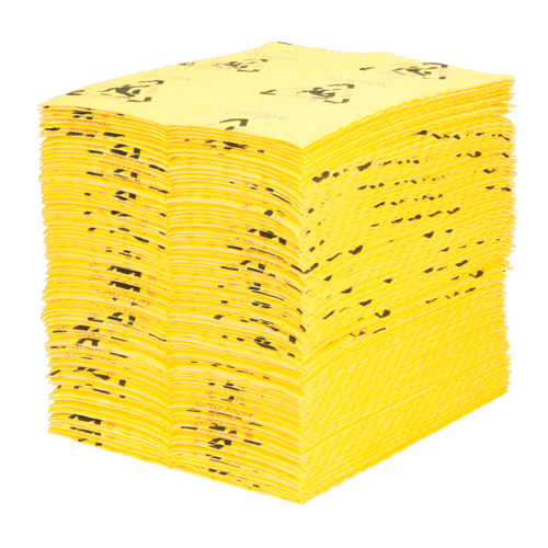 Tampons d'avertissement de premi&egrave;re qualit&eacute; - absorbants haute visibilit&eacute;, Universel, 15" x 18", 24,4 gal. d'absorption Sécurité Médic