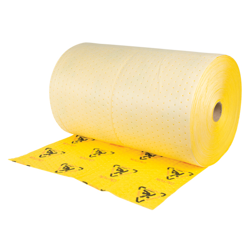 Premium Caution Rolls, Heavyweight, 150' L x 30" W, 57 gal. Absorbancy Sécurité Médic