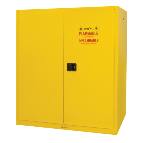 Vertical Drum Storage Cabinet, 110 US gal. Cap., 2 Drums, Yellow Sécurité Médic